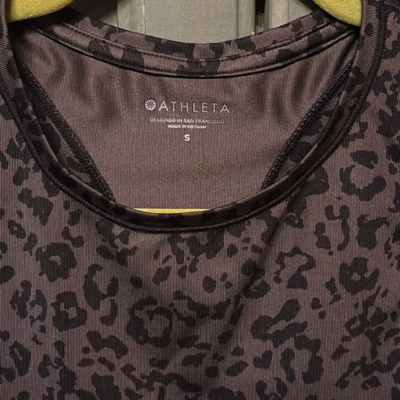 Athleta Leopard Print Racerback Workout Tank Top - Picture 2 of 3